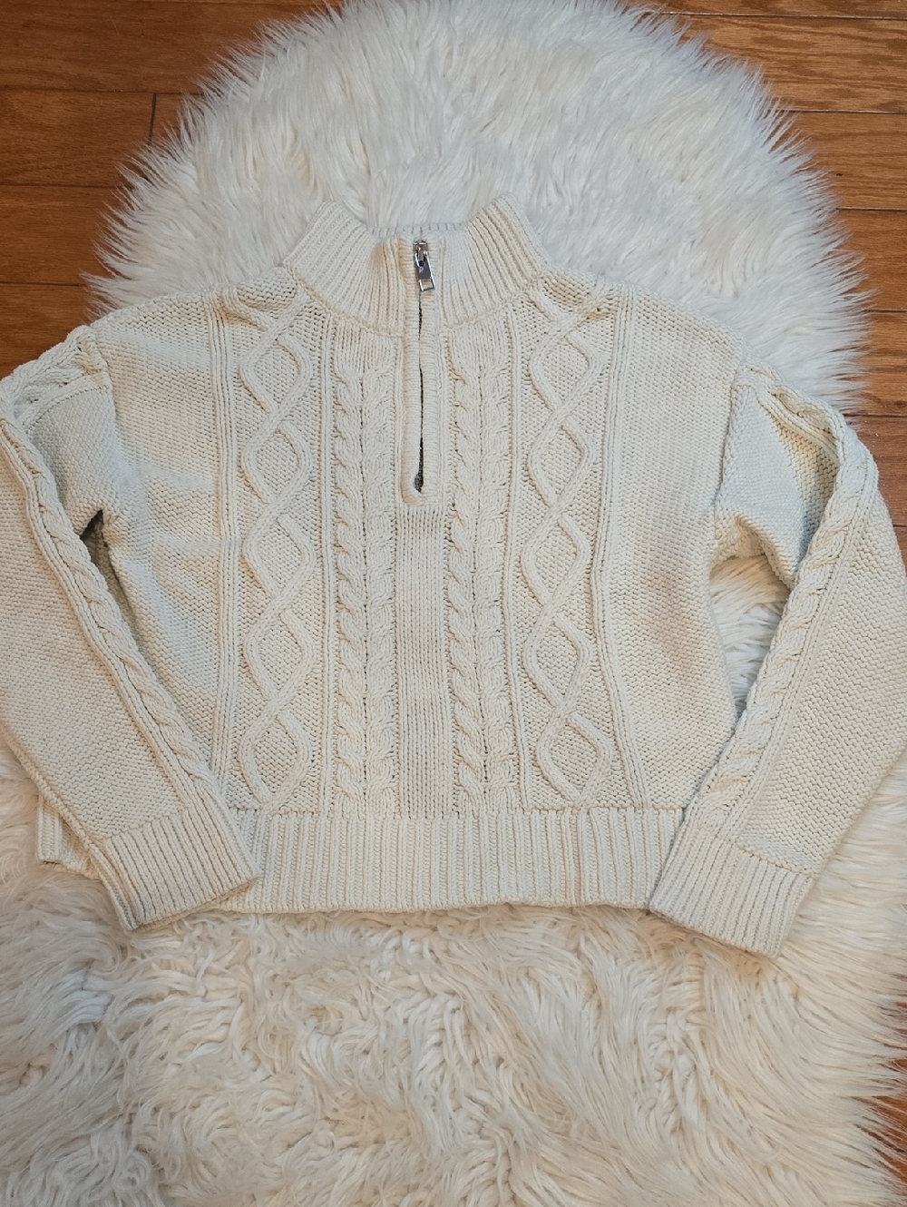Girls Cable-Knit Half-Zip Sweater